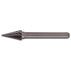 SM-42 Standard Cut Solid Carbide Bur-Pointed Cone Shape - Exact Industrial Supply