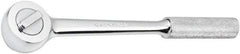 SK - 1/2" Drive Round Head Ratchet - Full Polish Chrome Finish, 10-1/2" OAL, 50 Gear Teeth, Full Polished Knurled Handle, Reversible Head - Industrial Tool & Supply