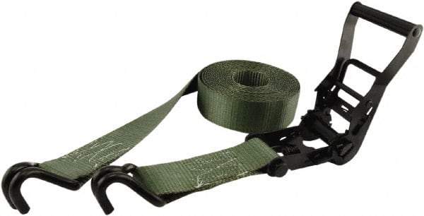 Erickson Manufacturing - 25' Long x 2" Wide, 10,000 Lb Basket Capacity, Polyester & Steel Web Sling - Green - Industrial Tool & Supply