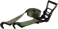 Erickson Manufacturing - 25' Long x 2" Wide, 10,000 Lb Basket Capacity, Polyester & Steel Web Sling - Green - Industrial Tool & Supply