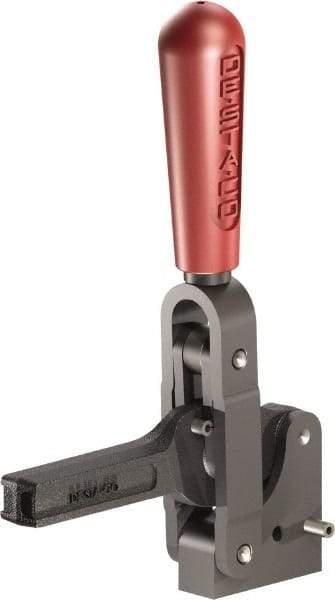 De-Sta-Co - 1,601 Lb Holding Capacity, Vertical Handle, Manual Hold Down Toggle Clamp - 71° Handle Movement, 132° Bar Opening, Solid Bar, Solid Base, Oxide Finish, Forged Alloy Steel - Industrial Tool & Supply