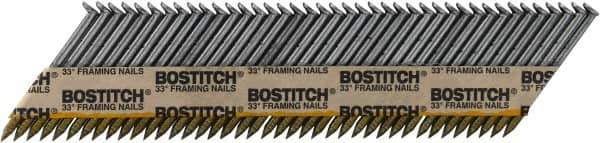 Stanley Bostitch - 11 Gauge 0.131" Shank Diam 3-1/2" Long Framing Nails for Power Nailers - Steel, Bright Finish, Smooth Shank, Angled Stick Paper Tape Collation, Round Head - Industrial Tool & Supply