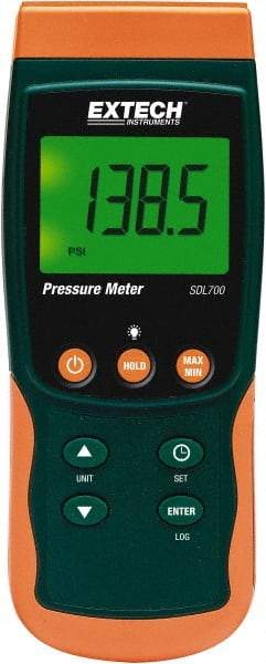 Extech - 29 Max psi, 0.5% Accuracy, Pressure Meter - Industrial Tool & Supply