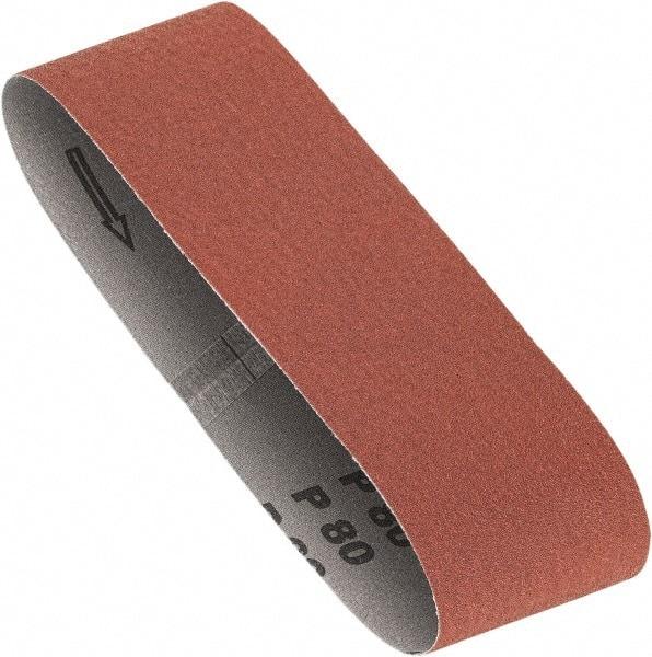 Porter-Cable - 3" Wide x 21" OAL, 80 Grit, Zirconia Alumina Abrasive Belt - Zirconia Alumina, Medium, Coated, X Weighted Cloth Backing, Dry - Industrial Tool & Supply
