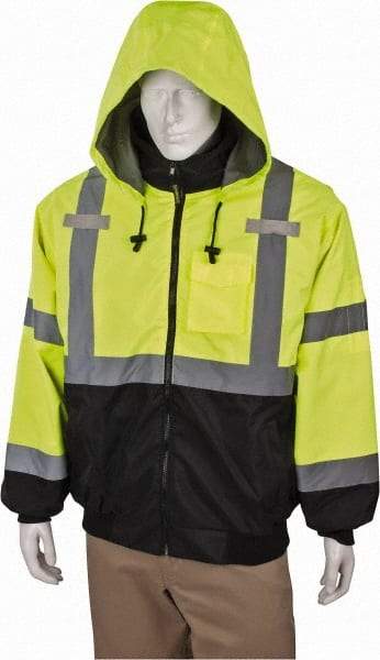 OccuNomix - Size L Cold Weather & High Visibility Jacket - High Visbility Yellow, Polyester, Zipper Closure - Industrial Tool & Supply