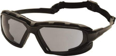 PYRAMEX - Size Universal, Gray Polycarbonate Anti-Fog & Scratch Resistant Lens, Hybrid Safety Glasses/Goggles - Indirect Vent, Black/Gray Nylon Frame - Industrial Tool & Supply