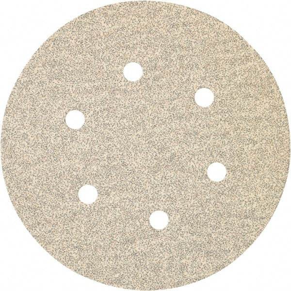 Porter-Cable - 6" Diam, 80 Grit Zirconia Alumina Adhesive PSA Disc - Medium Grade, Tan, C Weighted Backing, Flexible, 13,000 Max RPM - Industrial Tool & Supply