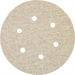 Porter-Cable - 6" Diam, 80 Grit Zirconia Alumina Adhesive PSA Disc - Medium Grade, Tan, C Weighted Backing, Flexible, 13,000 Max RPM - Industrial Tool & Supply