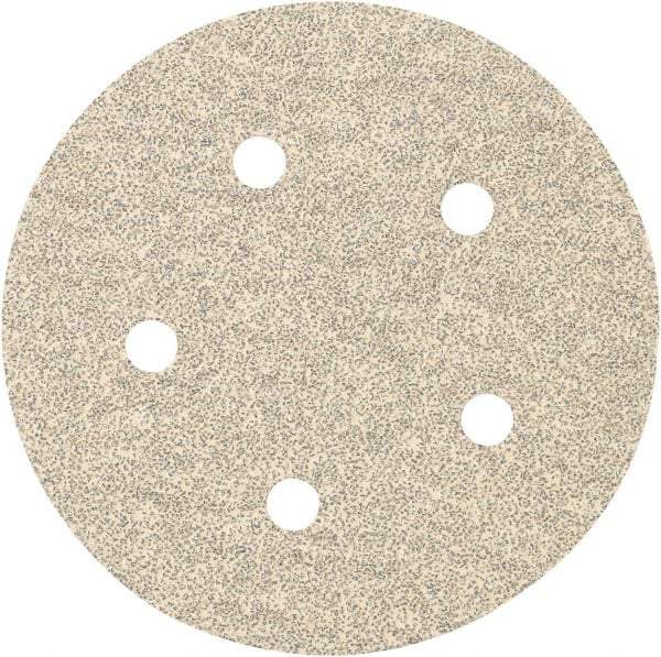 Porter-Cable - 5" Diam, 220 Grit Zirconia Alumina Adhesive PSA Disc - Very Fine Grade, Tan, C Weighted Backing, Flexible, 13,000 Max RPM - Industrial Tool & Supply