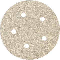 Porter-Cable - 5" Diam, 80 Grit Zirconia Alumina Adhesive PSA Disc - Medium Grade, Tan, C Weighted Backing, Flexible, 13,000 Max RPM - Industrial Tool & Supply