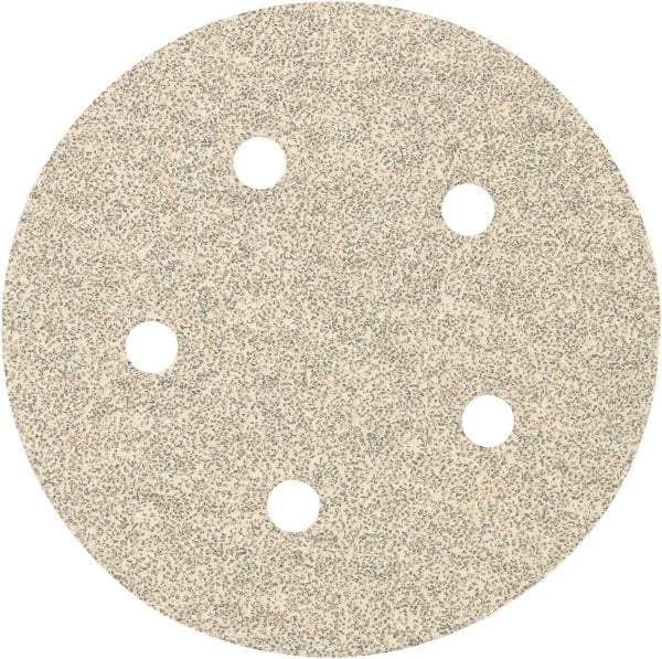 Porter-Cable - 5" Diam, 60 Grit Zirconia Alumina Adhesive PSA Disc - Medium Grade, Tan, C Weighted Backing, Flexible, 13,000 Max RPM - Industrial Tool & Supply