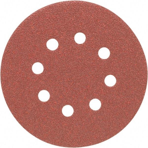 Porter-Cable - 5" Diam, 180 Grit Aluminum Oxide Adhesive PSA Disc - Very Fine Grade, Tan, C Weighted Backing, Flexible, 13,000 Max RPM - Industrial Tool & Supply