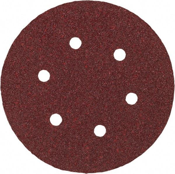 Porter-Cable - 6" Diam, 180 Grit Aluminum Oxide Adhesive PSA Disc - Very Fine Grade, Tan, C Weighted Backing, Flexible, 13,000 Max RPM - Industrial Tool & Supply