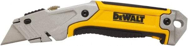 DeWALT - Retractable Utility Knife - 2-1/2" Bi-Metal Blade, Yellow & Silver Metal Handle, 1 Blade Included - Industrial Tool & Supply