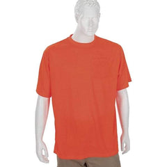 Ergodyne - Size 5XL, Orange, High Visibility, Short Sleeve T-Pocket, - 1 Pocket, Polyester - Industrial Tool & Supply
