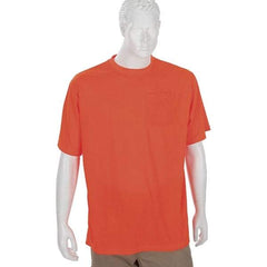 Ergodyne - Size 4XL, Orange, High Visibility, Short Sleeve T-Pocket, - 1 Pocket, Polyester - Industrial Tool & Supply