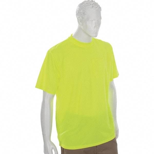 Ergodyne - Size 4XL, Lime, High Visibility, Short Sleeve T-Pocket, - 1 Pocket, Polyester - Industrial Tool & Supply