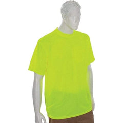 Ergodyne - Size M, Lime, High Visibility, Short Sleeve T-Pocket, - 1 Pocket, Polyester - Industrial Tool & Supply