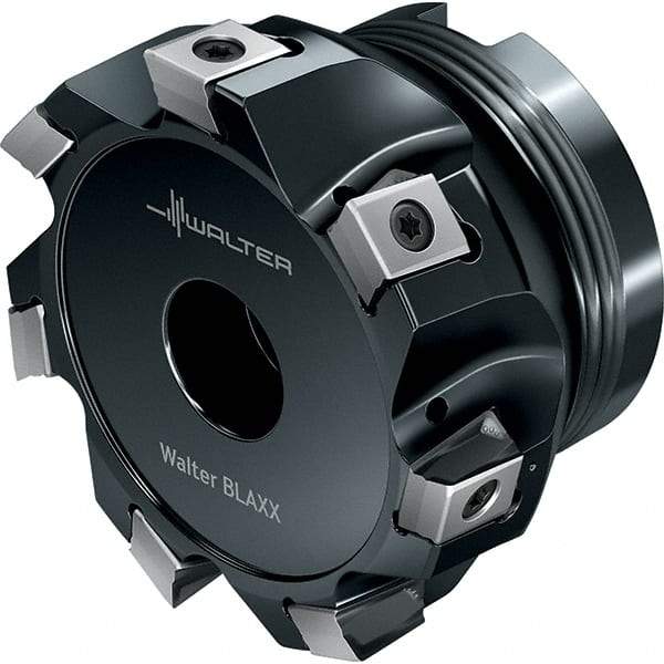 Walter - 3 Inserts, 50mm Cut Diam, 22mm Arbor Diam, 15mm Max Depth of Cut, Indexable Square-Shoulder Face Mill - 40mm High, LN.. 1607.. Insert Compatibility, Through Coolant, Series Blaxx - Industrial Tool & Supply