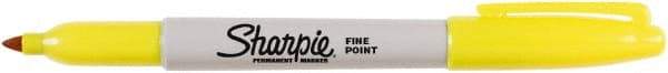 Sharpie - Yellow Permanent Marker - Fine Tip, AP Nontoxic Ink - Industrial Tool & Supply