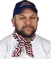 Ergodyne - Size Universal Cooling Headband - Terry Cloth, Blue, Red & White, Flag Pattern - Industrial Tool & Supply