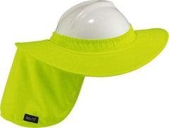 Ergodyne - Polyester Hard Hat Shade - Hanging Attachment, Lime, Compatible with All Hard Hats - Industrial Tool & Supply