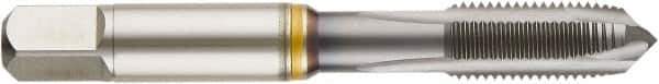Guhring - 3/8-24 UNF, TiCN Finish, Cobalt Spiral Point Tap - Plug Chamfer, Right Hand Thread, 2.941" OAL, 0.787" Thread Length, 0.381" Shank Diam, 2B/3B Class of Fit, Series 4406 - Exact Industrial Supply