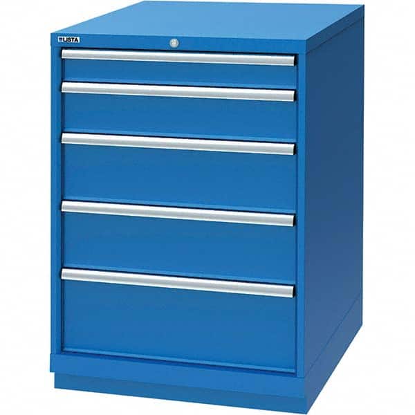 LISTA - 5 Drawer, 60 Compartment Bright Blue Steel Modular Storage Cabinet - Industrial Tool & Supply