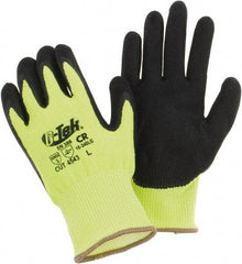 PIP - Size L, ANSI Cut Lvl A3, Cut Resistant Gloves - Palm & Fingers Coated, Hi-Vis Yellow/Black - Industrial Tool & Supply