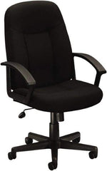 Basyx - 44" High Executive High Back Swivel Tilt Chair - 26" Wide x 33-1/2" Deep, 100% Polyester Seat, Black - Industrial Tool & Supply