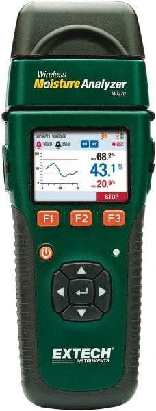 Extech - 32 to 122°F Operating Temp, Moisture Meter - LCD Display - Industrial Tool & Supply