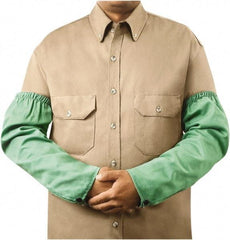 Steiner - Size Standard, Green Cotton Sleeve - 18" Long Sleeve, Elastic Top with Snap Wrist - Industrial Tool & Supply