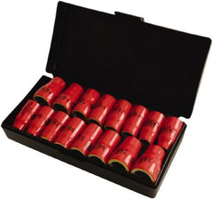 Wiha - 16 Piece 3/8" Drive Socket Set - 12 Points, 5/16" to 3/4" (8mm to 19mm) Range, Inch/Metric Measurement Standard - Industrial Tool & Supply