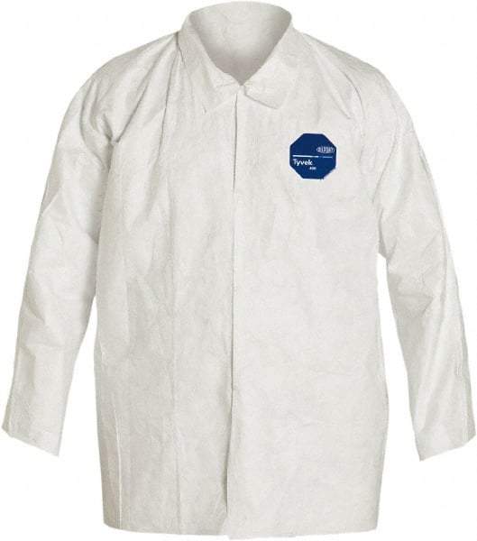 Dupont - Disposable Shirts - SNAP FRNT WHT 3XL 50PK TYVEK 400 LONG SLV SHIRT - Industrial Tool & Supply