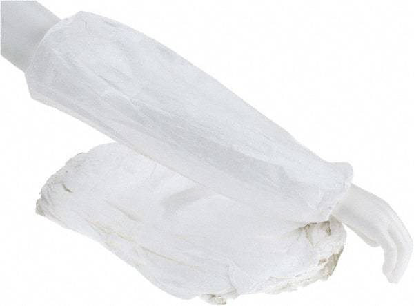 Dupont - Size Universal, White Tyvek Disposable Sleeve - 18" Long Sleeve, Elastic Opening at Both Ends - Industrial Tool & Supply