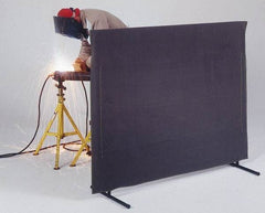 Singer Safety - 8 Ft. Wide x 6 Ft. High, 14 mil Thick Transparent Vinyl Portable Welding Screen Kit - Gray - Industrial Tool & Supply