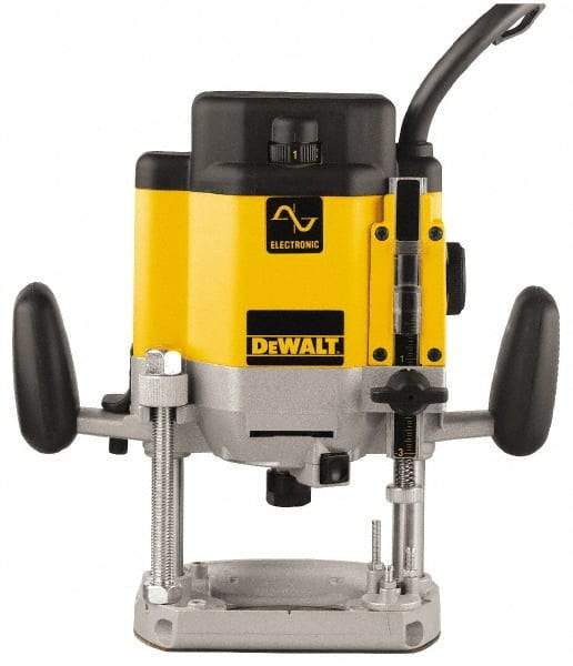 DeWALT - 8,000 to 22,000 RPM, 3 HP, 15 Amp, Plunge Base Electric Router - 1/4 and 1/2 Inch Collet - Industrial Tool & Supply