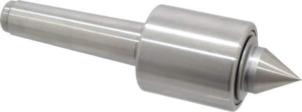 Made in USA - MT4 Taper Shank, 2-1/2" Head Diam 2,890 Lb Capacity Live Center - 2-11/16" Head Length, 1-1/4" Point Diam, 1-1/2" Point Len, 8-5/8" OAL, Standard Point - Industrial Tool & Supply