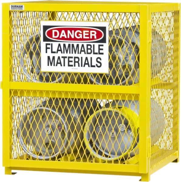 Durham - 1 Shelf Gas Cylinder Storage Cabinet - Steel, 30" Wide x 30" Deep x 35" High - Industrial Tool & Supply