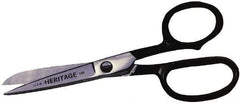 Heritage Cutlery - 5" LOC, 9-1/2" OAL Chrome Plated Standard Shears - Right Hand, Metal Straight Handle, For General Purpose Use - Industrial Tool & Supply