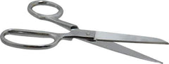 Heritage Cutlery - 2-1/2" LOC, 6" OAL Chrome Plated Standard Shears - Right Hand, Metal Straight Handle, For General Purpose Use - Industrial Tool & Supply