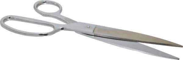 Heritage Cutlery - 5" LOC, 10" OAL Chrome Plated Standard Shears - Right Hand, Metal Straight Handle, For General Purpose Use - Industrial Tool & Supply