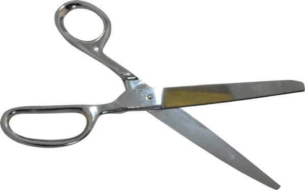 Heritage Cutlery - 4-1/4" LOC, 9" OAL Chrome Plated Standard Shears - Right Hand, Metal Straight Handle, For General Purpose Use - Industrial Tool & Supply