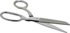 Heritage Cutlery - 3" LOC, 7" OAL Chrome Plated Standard Shears - Right Hand, Metal Bent Handle, For General Purpose Use - Industrial Tool & Supply