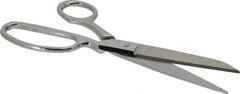 Heritage Cutlery - 4" LOC, 9" OAL Chrome Plated Standard Shears - Right Hand, Metal Bent Handle, For General Purpose Use - Industrial Tool & Supply