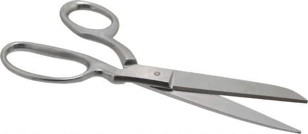 Heritage Cutlery - 3-1/2" LOC, 8-1/2" OAL Stainless Steel Standard Shears - Right Hand, Metal Bent Handle, For General Purpose Use - Industrial Tool & Supply