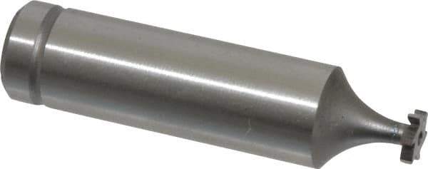 Made in USA - 1/4" Diam x 1/16" Face Width, Cobalt, 6 Teeth, Shank Connection Woodruff Keyseat Cutter - Uncoated, 2-1/16" OAL x 1/2" Shank, Straight Teeth, ANSI 202, Old Standard 201 - Industrial Tool & Supply