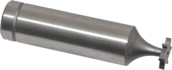 Made in USA - 3/8" Diam x 1/16" Face Width, Cobalt, 6 Teeth, Shank Connection Woodruff Keyseat Cutter - Uncoated, 2-1/16" OAL x 1/2" Shank, Straight Teeth, ANSI 203, Old Standard 211 - Industrial Tool & Supply