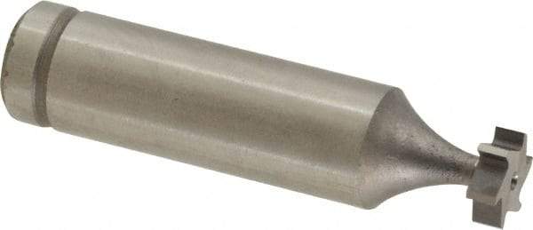 Made in USA - 3/8" Diam x 1/8" Face Width, Cobalt, 6 Teeth, Shank Connection Woodruff Keyseat Cutter - Uncoated, 2-1/8" OAL x 1/2" Shank, Straight Teeth, ANSI 403, Old Standard 213 - Industrial Tool & Supply