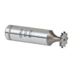Made in USA - 1/2" Diam x 1/16" Face Width, Cobalt, 10 Teeth, Shank Connection Woodruff Keyseat Cutter - Uncoated, 2-1/16" OAL x 1/2" Shank, Straight Teeth, ANSI 204, Old Standard 1 - Industrial Tool & Supply
